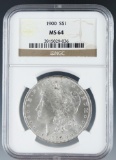 1900 Morgan Silver Dollar Certified MS 64 by NGC