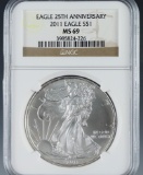 2011 American Silver Eagle Certified MS 69 by NGC
