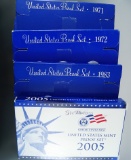 1971, 1972, 1983 and 2005 Proof Sets in Original Boxes