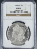 1884-CC Morgan Silver Dollar Certified MS 64 by NGC
