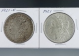 1921 and 1921-S Morgan Silver Dollars XF Details