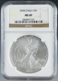 2004 American Silver Eagle Certified MS 69 by NGC