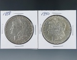 1888 and 1890 Morgan Silver Dollars XF Details