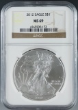2012 American Silver Eagle Certified MS 69 by NGC