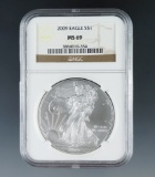 2009 American Silver Eagle Certified MS 69 by NGC