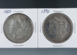 1883 and 1896 Morgan Silver Dollars XF Details