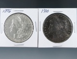 1896 and 1900 Morgan Silver Dollars XF-AU Details