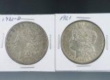 1921 and 1921-D Morgan Silver Dollars XF-AU