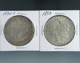1890 and 1890-S Morgan Silver Dollars XF+