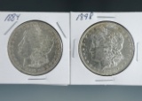 1884 and 1898 Morgan Silver Dollars XF-AU Details