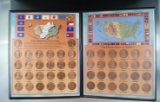 50 Lincoln Cents in Holder Counter Stamped with Each State Shape