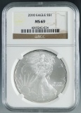 2010 American Silver Eagle Certified MS 69 by NGC
