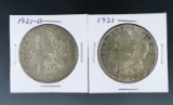 1921 and 1921-D Morgan Silver Dollars XF-AU