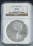 2013 American Silver Eagle Certified MS 69 by NGC
