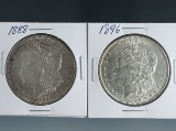 1888 and 1896 Morgan Silver Dollars AU Details