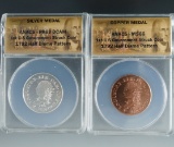 A Copper Medal 1792 Half Disme Pattern ANACS MS 66 and Silver Medal 1792 Half - 2015