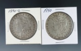 1890 and 1890-O Morgan Silver Dollars XF