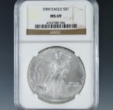 2000 American Silver Eagle Certified MS 69 by NGC