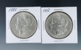 1883 and 1898 Morgan Silver Dollars AU Details