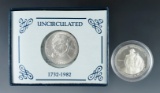 1982-D and 1982-S Washington Silver Commemorative Half Dollars BU and Proof