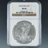 2014 American Silver Eagle Certified MS 69 by NGC