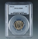 1943-S Jefferson Silver War Nickel Certified MS 66 by PCGS