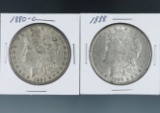 1880-O and 1888 Morgan Silver Dollars XF-AU