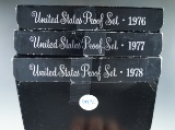 1976, 1977 and 1978 Proof Sets in Original Boxes