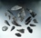 Group of 16 mixed Obsidian, Dacite and Basalt artifacts found in Washington, Oregon and Idaho.