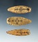 Set of three Cree Prayer bones that are drilled, largest is 2 3/8