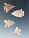 Set of 4 Assorted arrowheads, largest is 15/16