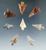 Set of eight Columbia River Gempoints from the collection of Fred Heimbigner. Certificate  of Origin