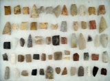 Large group of assorted damaged High Plains Flint Artifacts - some are Paleo, largest is 1 7/8