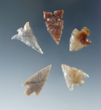 Set of 5 Columbia River Gempoints, largest is 7/8