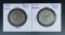 1958 and 1959 Mexico 1 Pesos 10% Silver AU