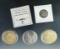 1976 Silver Bicentennial Medal, Constitution Medal and 2 Coin Copies