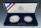 1994 World Cup Soccer Commemorative 2 Piece Proof Set Half Dollar and Silver Dollar in Orig Box - CO