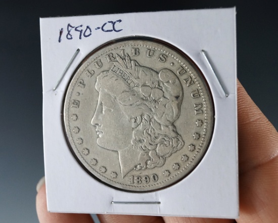 1890-CC Morgan Silver Dollar F