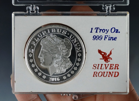 2016 1 Troy Ounce 999 Fine Silver Morgan Dollar Design BU in Holder