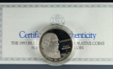 1993-S Bill of Rights Proof Commemorative Silver Dollar in Original Box with COA