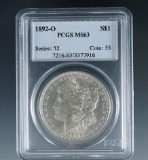 1892-O Morgan Silver Dollar Certified MS 63 by PCGS