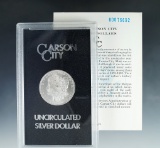 Uncirculated 1880-CC Morgan Silver Dollar in GSA Box with Certificate