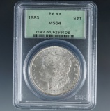 1883 Morgan Silver Dollar Certified MS 64 by PCGS