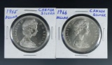 1965 and 1966 Canadian Silver Dollars BU