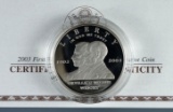 2003-P First Flight Proof Commemorative Silver Dollar in Original Box with COA