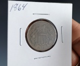 1864 2 Cent Piece VF