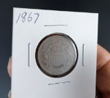 1867 2 Cent Piece F
