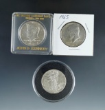 1936 Walking Liberty, 1964 and 1965 Kennedy Silver Half Dollars XF-AU