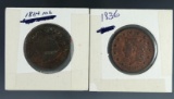 1834 and 1836 Large Cents G-VG Details