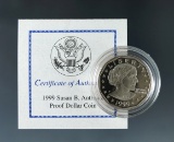 1999-P Proof Susan B Anthony Dollar in Original Box with COA